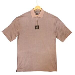 Montage‎ Collection Polo Shirt Mens XL Brown Excellent Short Sleeve Textured